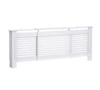 HOMCOM Cache-radiateur Design Contemporain Longueur Extensible 139-208,5 x 20,5 x 82,5 cm MDF Blanc
