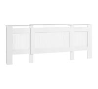 HOMCOM Cache-radiateur extensible avec étagère 125-201x19x81.5cm Blanc | Cache-radiateur à lattes, couverture de chauffage, panneau de chauffage, cache-radiateur.