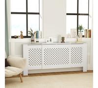 HOMCOM Cache-radiateur réglable Design Contemporain Longueur Extensible 136-200 x 21,5 x 91,7 cm Blanc