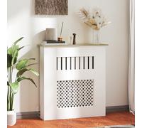 HOMCOM Cache-Radiateurs 78x19x81 cm Couverture pour Radiateur Design Moderne en Lattes et Nid d'Abeille Blanc