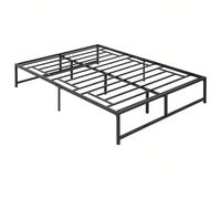 HOMCOM Cadre de lit 140 x 190 cm, lit double 2 personnes en acier, hauteur 31 cm avec rangement, sommier à lattes, facile à assembler, noir Descriptions Longues:Vous cherchez un lit double pour votre