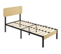 HOMCOM Cadre de lit 90 x 200 cm avec tête et pied de lit, lit plateforme, base pour matelas avec rangement sous le lit