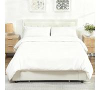 HOMCOM Cadre de lit Double 140 x 200 cm pour 2 Personnes - Levage de gaz, Espace de Rangement, tiroir à roulettes, tête de lit réglable et sommier à Lattes en Bois, capitonnée Effet Velours, crème