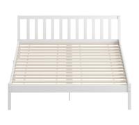 HOMCOM Cadre de lit en bois massif 160x200cm lit simple avec tête de lit et sommier à lattes solide pour enfants adultes