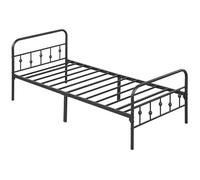HOMCOM Cadre de lit pour Matelas 200 x 90 cm, Pliable Cadre de lit, Hauteur 82,5 cm Lit métallique, lit à Cadre métallique en métal, pour Chambre à Coucher Chambre d'amis, Noir