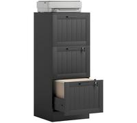 HOMCOM Caisson Bureau 2 Tiroirs Serrures 40x40x71cm Noir