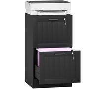 HOMCOM Caisson Bureau 2 Tiroirs Serrures 40x40x71cm Noir
