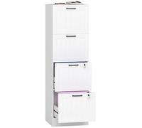 Caisson bureau - HOMCOM - 4 tiroirs et serrures - barres de suspension réglables pour dossiers A4 et lettre - 40 x 40 x 131 cm blanc