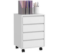 HOMCOM - Caisson de bureau - MDF - 46x40x65cm - Blanc