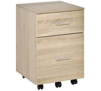 HOMCOM - caisson de bureau - Panneau de particules - 39.5x39x58.5cm - Chêne