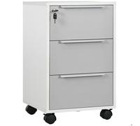 HOMCOM - Caisson de bureau - Panneaux de particules - 40x40x63.5cm - gris et blanc