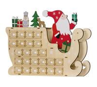HOMCOM Calendrier de l'Avent en bois à 24 tiroirs Calendrier de Noël réutilisable à remplir 22,5x8x36 cm Naturel