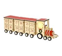 HOMCOM Calendrier de l'avent LED en Forme de Train en Bois 40 x 8 x 11 cm