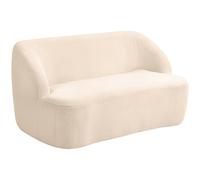 HOMCOM Canapé 2 places canapé en tissu bouclette 142 cm avec dossier et assise incurvés, aucun assemblage requis, beige