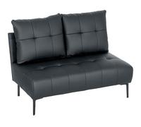 HOMCOM Canapé 2 places compact en similicuir moderne 115x73x83 cm Noir