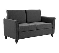 HOMCOM - canapé tissu - Lin (100% polyester) - 141x70x78cm - Gris foncé