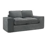 HOMCOM Canapé 2 Places en Chenille 156cm Assise et Accoudoirs Larges Gris