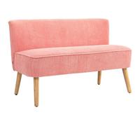 HOMCOM Canapé 2 Places en Velours côtelé, Rose, 117x56.5x77 cm