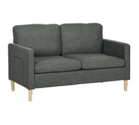 HOMCOM - Canapé 2 places - Lin (100% polyester) - 143x76x83cm - Gris