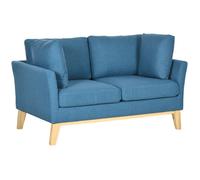 HOMCOM - Canapé 2 places - Tissu 100% polyester - 137x78x78cm - Bleu