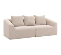 HOMCOM Canapé 3 Places 225 cm sans ossature Aspect ciniglia Beige