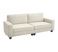 HOMCOM Canapé 3 places avec accoudoirs 227x84x87cm blanc crème