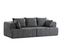 HOMCOM Canapé 3 Places en Chenille 248 cm Large Assise Rembourrée Gris | Canapé Salon Moderne, Coussins à Ressorts, Larges Accoudoirs, 2 Coussins, Base Antidérapante, pour Salon, Chambre