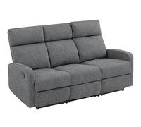 HOMCOM Canapé 3 Places en Chenille avec Inclinaison indépendante de 145° Maximum, canapé Lounge rembourré avec accoudoirs et Repose-Pieds pour Le Salon et Le Bureau, Gris