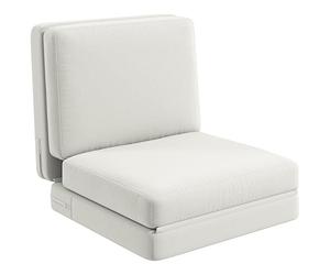 HOMCOM Canapé Convertible 1 Place en Velours Pliable Fauteuil Paresseux chauffeuse canapé-lit pour invités Salon, capacité 240 kg, 75 x 268 x 18 cm, crème