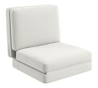 HOMCOM Canapé Convertible 1 Place Pliable Fauteuil Paresseux chauffeuse 1 Place canapé-lit en Velours pour invités, Salon, Charge 240 kg, 75 x 268 x 18 cm, crème