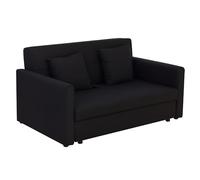 HOMCOM Canapé Convertible 2 Places 2 en 1, canapé-lit avec 2 Coussins Inclus et Coffre de Rangement intégré, Tissu en Coton, pour Salon, Chambre d'amis, Petit Espace, Gris foncé