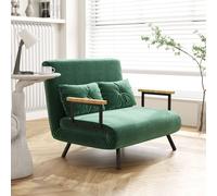 HOMCOM Canapé convertible 2 places 4 en 1, canapé-lit avec dossier réglable sur 5 niveaux, 2 coussins, 102 x 73 x 81 cm, vert