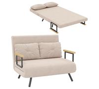 HOMCOM Canapé Convertible 2 Places 4 en 1 Canapé-Lit Beige