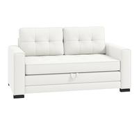 HOMCOM Canapé Convertible 2 Places canapé-lit avec Dossier capitonné, Coussins et Matelas Pliable au Sol, canapé en Tissu Effet Lin pour Salon, Chambre d'amis, 147,5 x 75 x 85 cm, Blanc