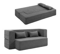 HOMCOM Canapé Convertible 2 Places Canapé-Lit Chenille 203 cm 360kg Gris