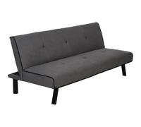 HOMCOM Canapé Convertible 3 Places canapé-lit avec Dossier réglable et Pieds en métal, Aspect Velours Moderne Charge 300 Kg, pour Salon, Chambre d'amis, Gris