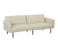 HOMCOM Canapé Convertible 3 Places canapé-lit clic-clac avec Dossier Ajustable et Poches latérales, canapé Moderne en Tissu touffeté pour Salon et Chambre d'amis, 200 x 77 x 72 cm, Beige