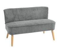 HOMCOM Canapé d'amour 46" Velours côtelé 2 Places, Gris