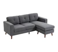 HOMCOM canapé d'angle 192 cm méridienne réversible Gris foncé
