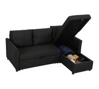 HOMCOM Canapé d'angle Convertible Canapé-Lit 3 Places 192cm Gris Anthracite