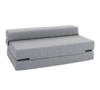 HOMCOM Canapé de sol 2 en 1 Canapé-lit pliable avec aspect lin, pour 2 personnes, rembourré Canapé-lit pouvant supporter jusqu'à 250 kg pour le salon, la chambre à coucher, Gris