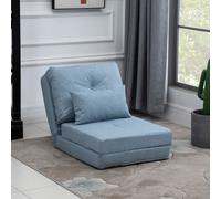 HOMCOM Canapé de Sol Matelas Pliant, Design 2-en-1, Coussin Amovible, 60 x 80 x 56 cm, Bleu ciel