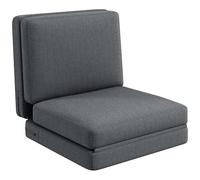 HOMCOM Canapé de Sol Pliable 3 en 1 Canapé-lit avec Aspect Velours, rembourré Canapé-lit pouvant Supporter jusqu'à 240 kg, pour Chambre à Coucher, Salon, Gris foncé