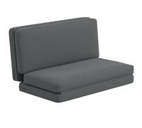 HOMCOM Canapé de sol pliable 3 en 1 Canapé-lit avec aspect velours, rembourré Canapé-lit pouvant supporter jusqu'à 240 kg pour chambre à coucher, salon, gris foncé