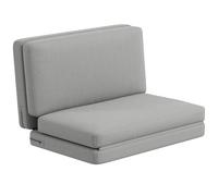 HOMCOM Canapé de sol pliable 3 en 1 Canapé-lit avec aspect velours, rembourré Canapé-lit pouvant supporter jusqu'à 240 kg pour chambre à coucher, salon, gris clair