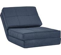 HOMCOM Canapé de sol pliable Fauteuil-lit Fauteuil de sol réglable en 5 positions Fauteuil-lit Canapé-lit Canapé individuel bleu foncé 61 x 73 x 58 cm