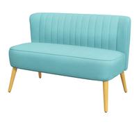 HOMCOM Canapé design rétro 2 places, pieds en bois, 117 cm x 56,5 cm x 77 cm, vert