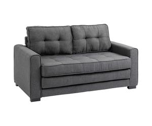 HOMCOM Canapé droit convertible 2 places - dossier capitonné - 147,5 x 75 x 85 cm - gris