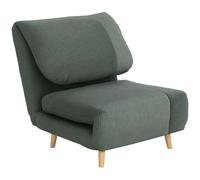 HOMCOM Canapé-lit 2 en 1 Fauteuil-lit Réglable Matelas Pliant Lit d'appoint Aspect Velours côtelé, pour Chambre à Coucher, Salon Vert 82 x 89 x 83 cm
