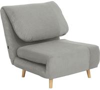 HOMCOM Canapé-lit 2 en 1 Fauteuil-lit Réglable Matelas pliant Lit d'appoint en velours côtelé, pour chambre à coucher, salon Gris 82 x 89 x 83 cm